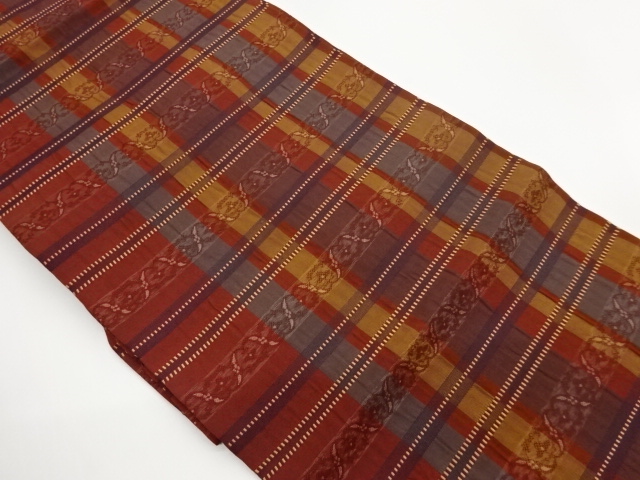 JAPANESE NAGOYA OBI / MATELASSE / WOVEN ABSTRACT FLOWER